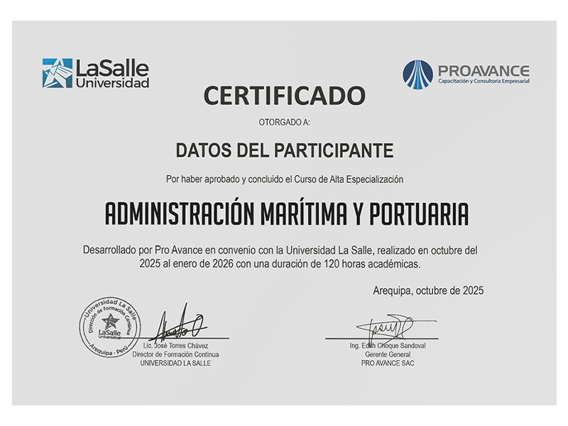 Certificación Universidad La Salle