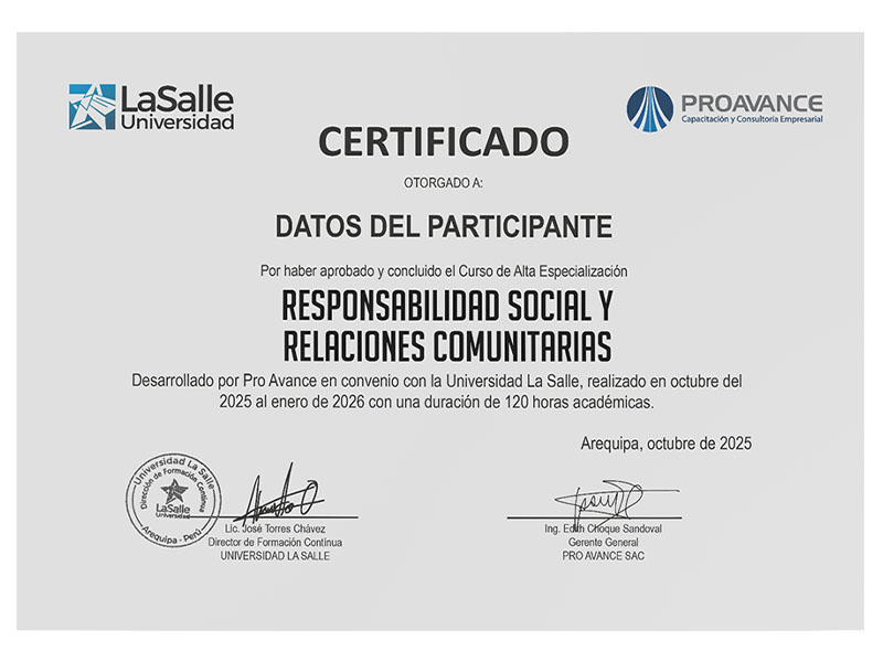 Certificación Universidad La Salle