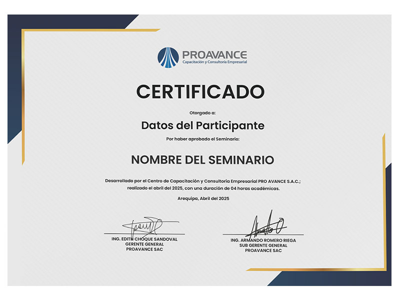 Certificado adicional por seminario